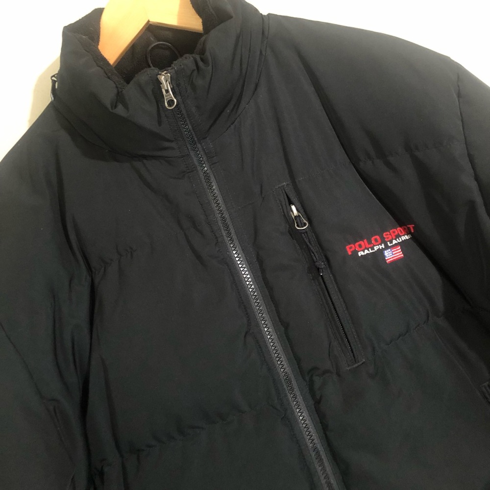 Polo by Ralph Lauren Black Puffer Jacket with Quilted Design